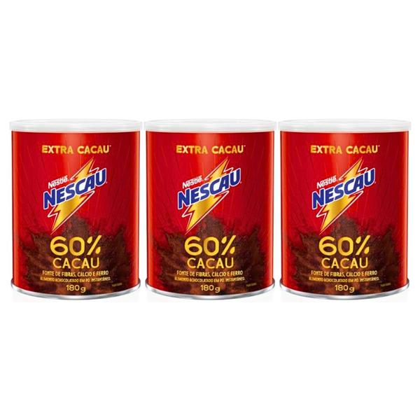 Imagem de Kit Nescau Achocolatado Em Pó 60% Cacau NESTLÉ 180g Cada - 3un