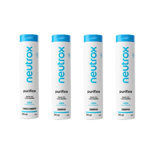 Imagem de Kit Neutrox Purifica 1 Cond 300ml + 3 Shampoo 300ml