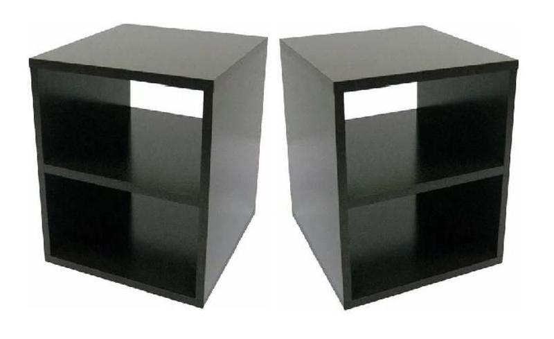 Imagem de Kit Nicho Suspenso Mesa  De  Cabeceira Preto Mdf  40X30X30