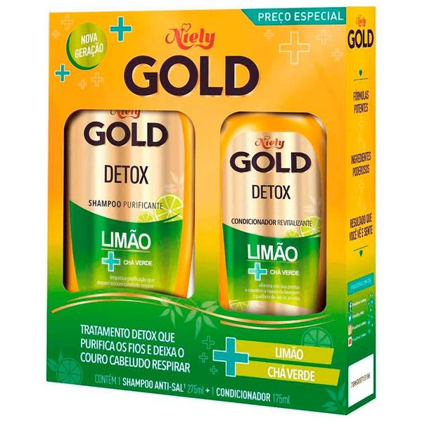 Imagem de Kit Niely Gold Detox Shampoo 285ml + Condicionador 175ml