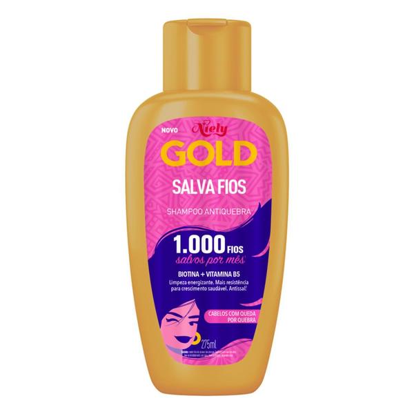 Imagem de Kit Niely Gold Salva Fios Antiquebra Shampoo 275ml e Condicionador 175ml