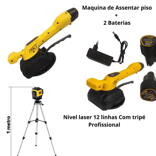 Imagem de Kit Nível a Laser Profissional com tripé + Maquina de assentar Piso