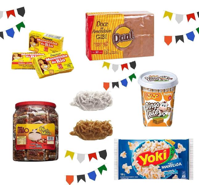 Imagem de Kit Nº3 Doces Para Festa Junina São João Arraiá +Bandeirinha