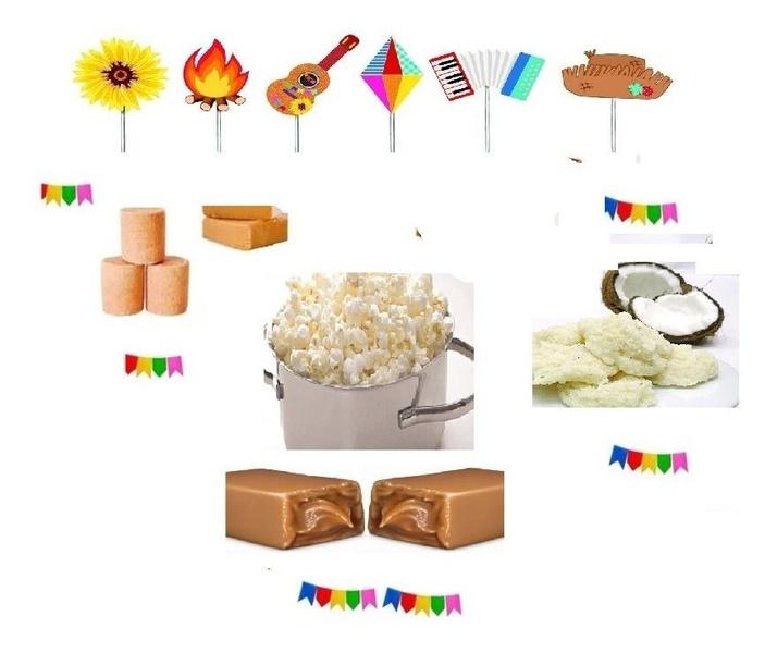 Imagem de Kit Nº4 c/ 179 Doces  Festa Junina/ Julina + bandeirinhas