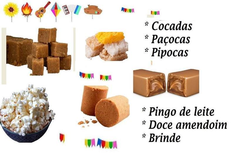 Imagem de Kit Nº7 Com 180Un Doces Diversos Festa Junina + Bandeirinha