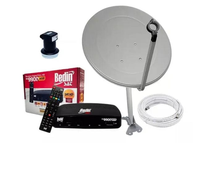 Imagem de Kit Nova Parabólica Digital 60cm Completo Bedinsat Bs9900s