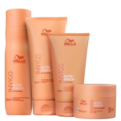 Kit Nutri Enrich Shampoo, Cond, Máscara, Wonder Balm - Wella - Wella Professionals Kit Nutri Enrich Shampoo, Cond, Máscara, Wonder Balm - Wella - Wella Professionals