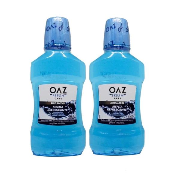 Imagem de Kit Oaz Antisséptico Bucal Fresh Care Menta Refrescante Com 2 Frascos De 250ml Cada