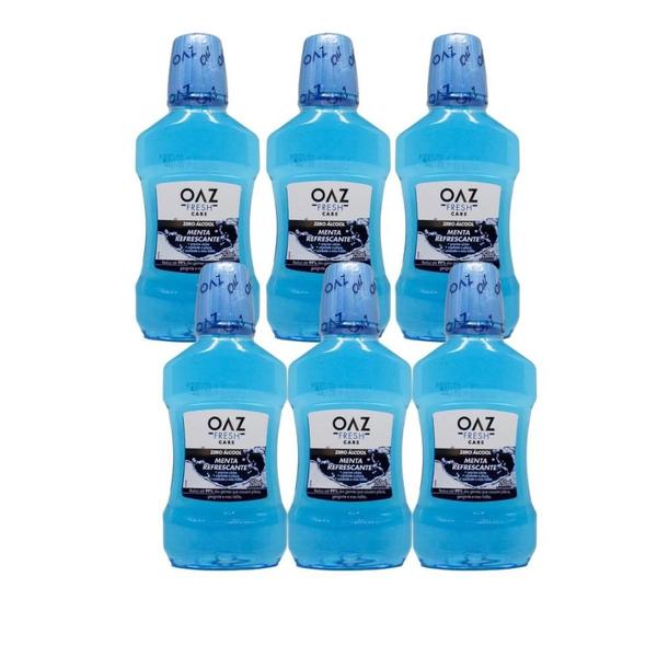 Imagem de Kit OAZ Fresh Care Menta Refrescante Antisséptico Bucal Com 6 Unidades De 250ml Cada