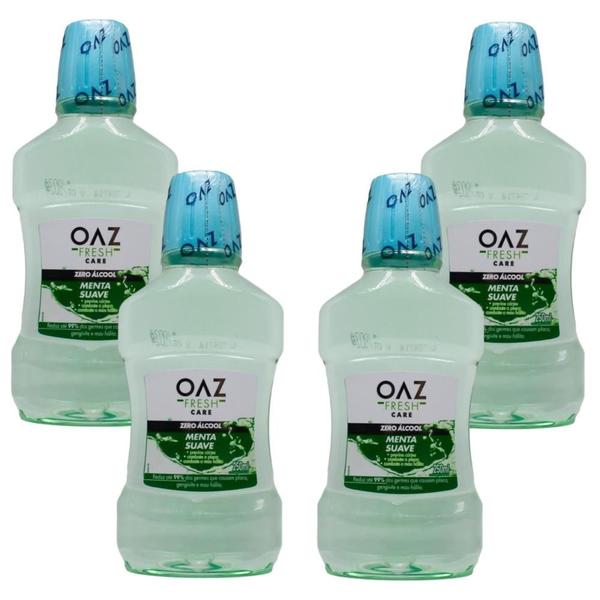 Imagem de Kit OAZ Fresh Care Menta Suave Antisséptico C/ 4Un De 250ml