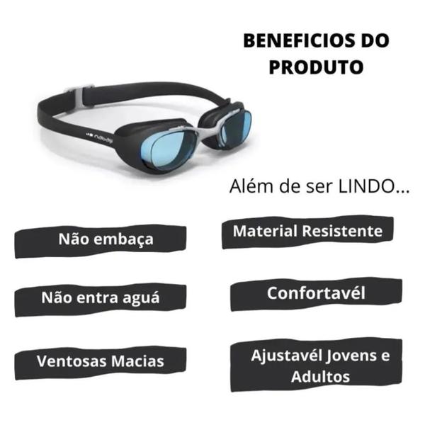 Imagem de Kit Óculos de Natação Adulto Profissional Com Touca e Estojo