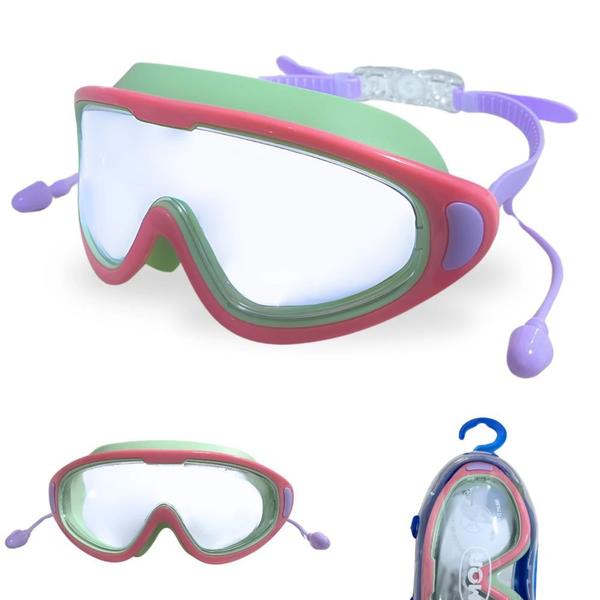 Imagem de Kit Oculos de Natacao Protecao Uv/ Antiembacante Rosa + Prancha Bodyboard 1 M X 54 Cm  Mor 