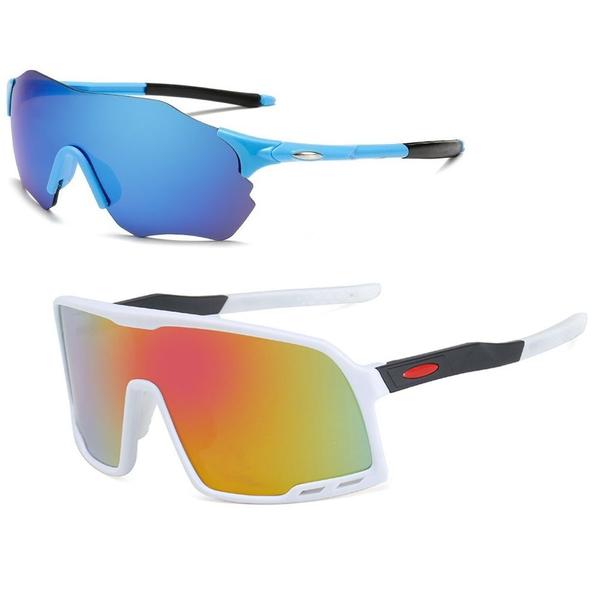 Imagem de Kit Óculos Esportivo Ciclismo Bike Lentes Espelhadas Uv 400