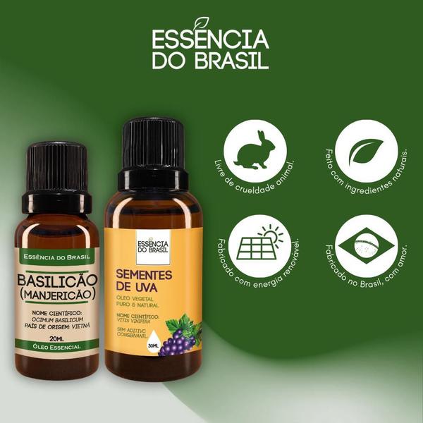 Imagem de Kit Óleo Essen. Basilicão 20Ml + Vegetal Sementes Uva 30Ml