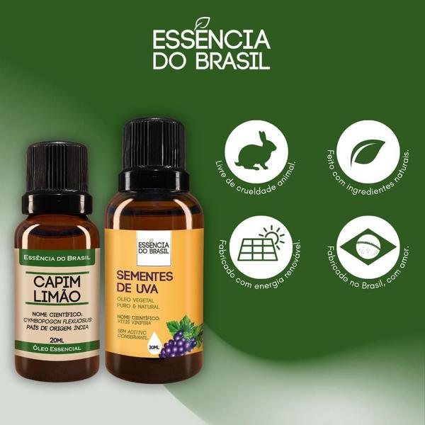 Imagem de Kit Óleo Essen. Capim Limão 20Ml + Vegetal De Sems. Uva 30Ml