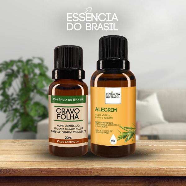 Imagem de Kit Óleo Essen. Cravo Folha 20ml + Vegetal de Alecrim 30ml