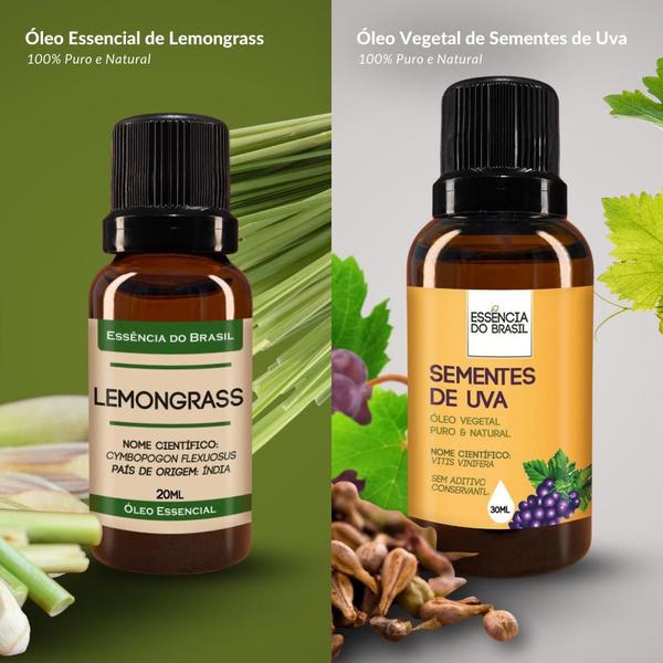 Imagem de Kit Óleo Essen. Lemongrass 20Ml + Vegetal Sementes Uva 30Ml