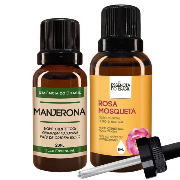 Imagem de Kit Óleo Essen. Manjerona 20Ml + Vegetal Rosa Mosqueta 30Ml