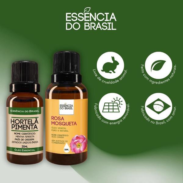 Imagem de Kit Óleo Essen Menta Piperita 20Ml + Vegetal R Mosqueta 30Ml