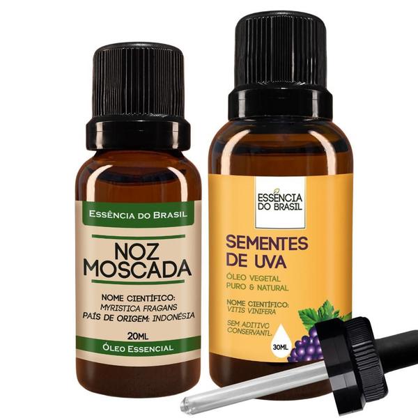 Imagem de Kit Óleo Essen. Noz-Moscada 20Ml + Vegetal De Sems. Uva 30Ml