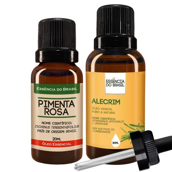 Imagem de Kit Óleo Essen. Pimenta Rosa 20Ml + Vegetal De Alecrim 30Ml