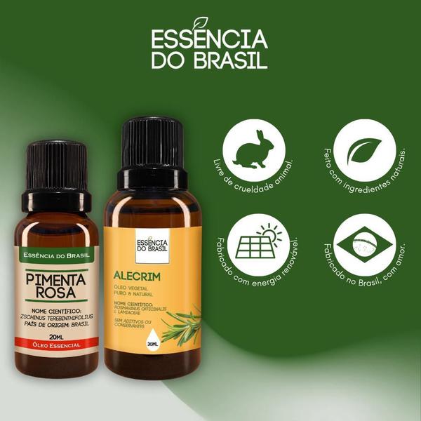 Imagem de Kit Óleo Essen. Pimenta Rosa 20Ml + Vegetal De Alecrim 30Ml