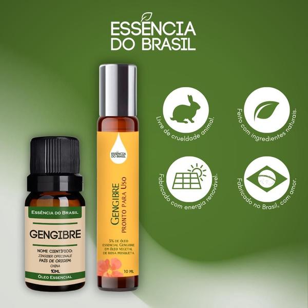 Imagem de Kit Óleo Essencial Gengibre + Pronto P/ Uso Roll On 10ml