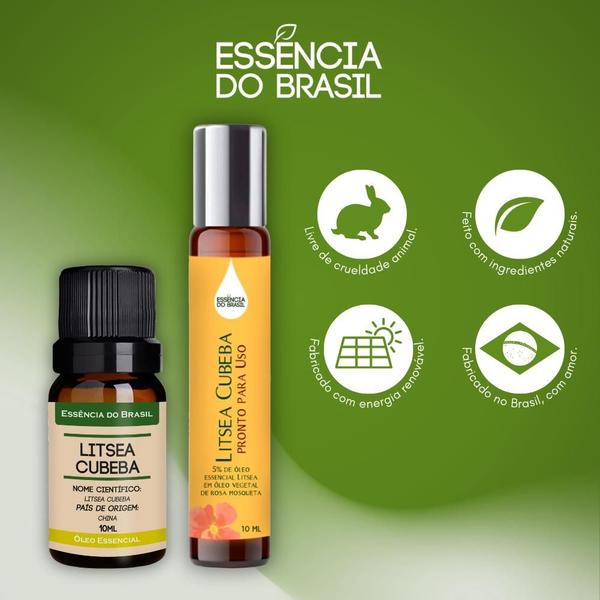 Imagem de Kit Óleo Essencial Litsea Cubeba + Pronto Uso Roll On 10ml