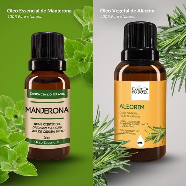 Imagem de Kit Óleo Essencial Manjerona 20ml + Vegetal de Alecrim 30ml