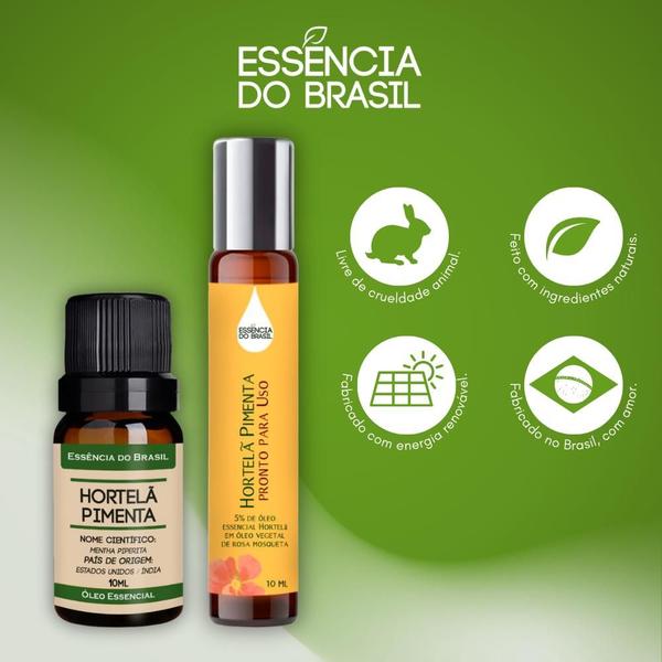 Imagem de Kit Óleo Essencial Menta Piperita + Pronto Uso Roll On 10ml