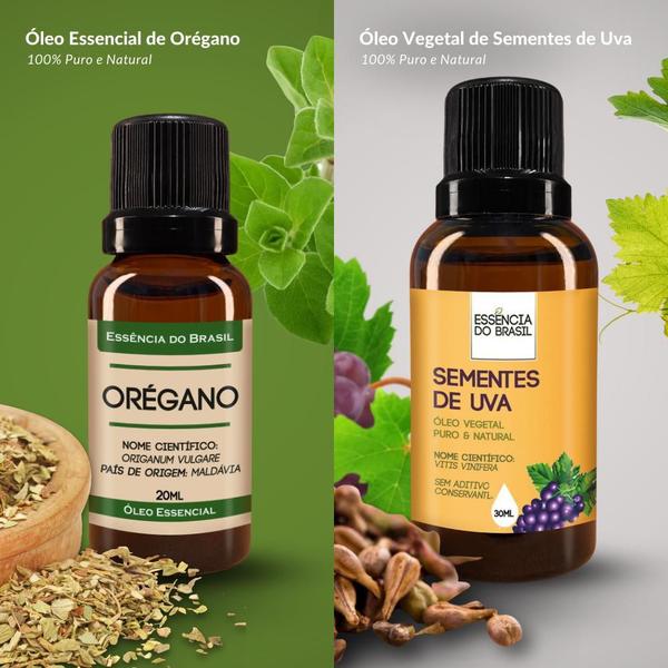 Imagem de Kit Óleo Essencial Orégano 20Ml + Vegetal Sementes Uva 30Ml