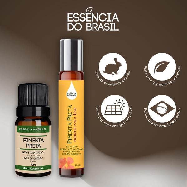 Imagem de Kit Óleo Essencial Pimenta Preta + Pronto Uso Roll On 10ml