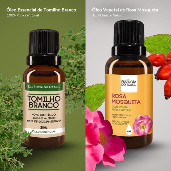 Imagem de Kit Óleo Essencial Tomilho 20Ml + Vegetal Rosa Mosqueta 30Ml