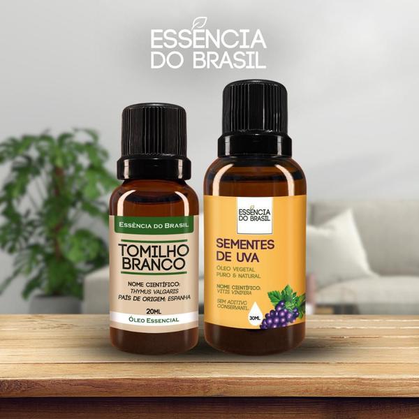 Imagem de Kit Óleo Essencial Tomilho 20Ml + Vegetal Sementes Uva 30Ml