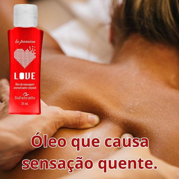 Imagem de Kit Óleo para Massagem Love Hot Morango (3 unidades)