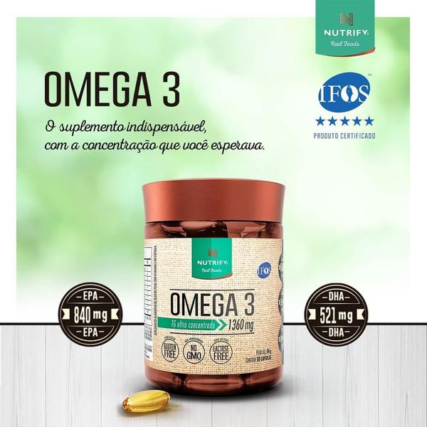 Imagem de Kit Ômega 3 (60 cáps) + Nutri Yeast Flakes (100g) - Nutrify