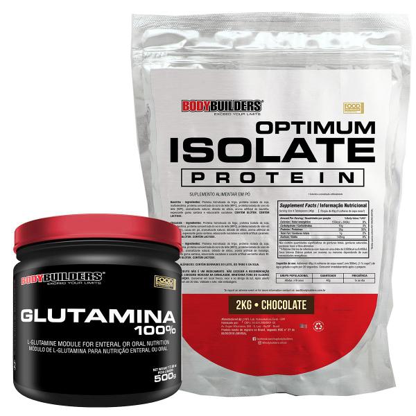 Imagem de Kit Optimum Isolate Whey Protein 2kg + Glutamina 500g - Bodybuilders