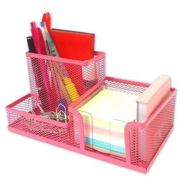 Imagem de Kit Organizador Com 3 Partes Para Escritório Rosa