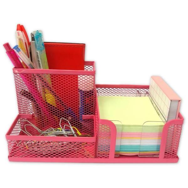 Imagem de Kit Organizador Com 3 Partes Para Escritório Rosa