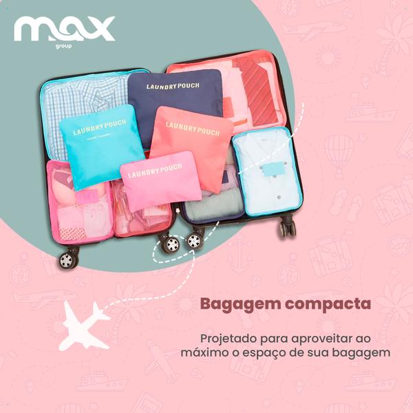 Imagem de Kit Organizador De Bolsa E Mala De Viagem 6 Peças - Necessaire