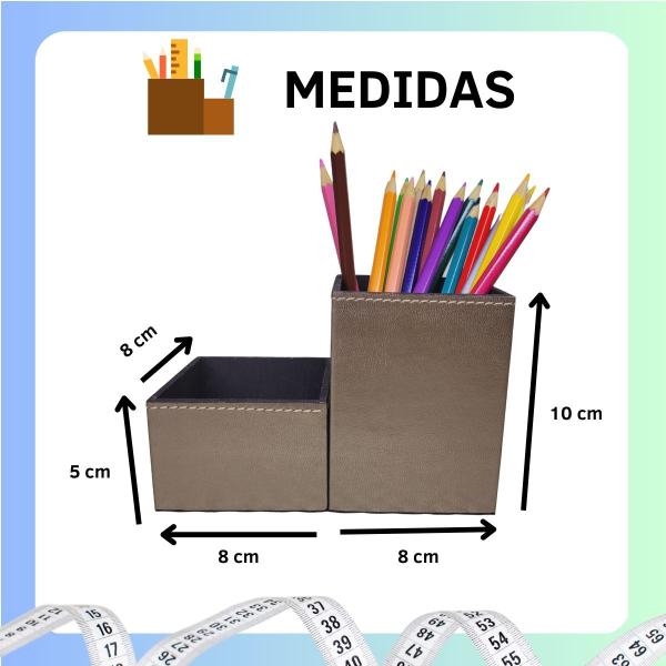 Imagem de Kit Organizador De Mesa Suporte Porta Canetas Lápis Papel Clips Lembrete Treco Escritório Aramado 