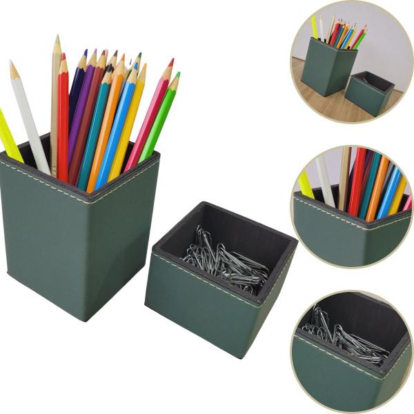 Imagem de Kit Organizador De Mesa Suporte Porta Canetas Lápis Papel Clips Lembrete Treco Escritório Aramado 