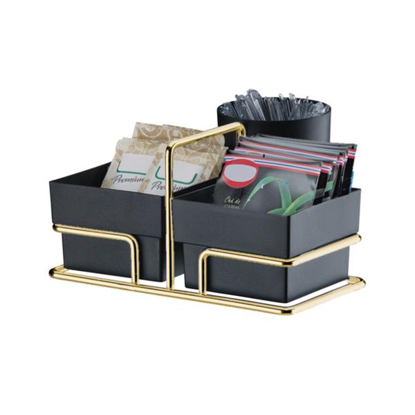 Imagem de Kit Organizador de Sachês Preto + Porta Copos e Guardanapos Dourado - Future