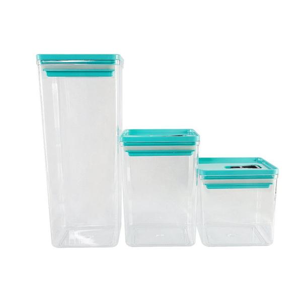 Imagem de Kit Organizador Hermético 5L Transparente Verde Tiffany