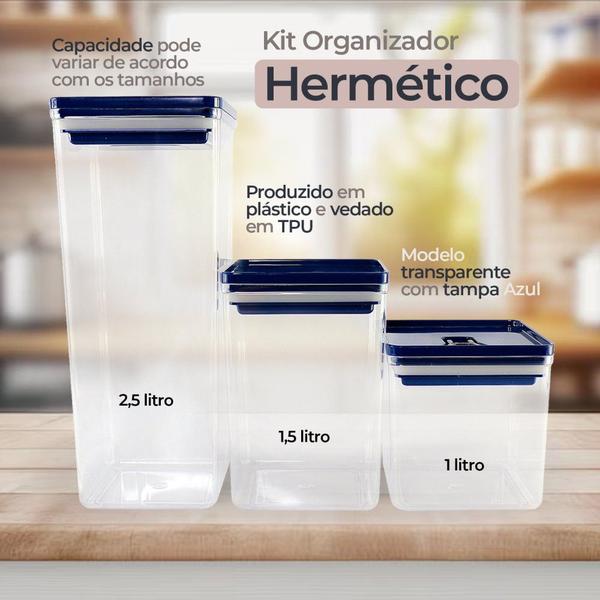 Imagem de Kit Organizador Hermético Dubai 5 Litros - Sortidos