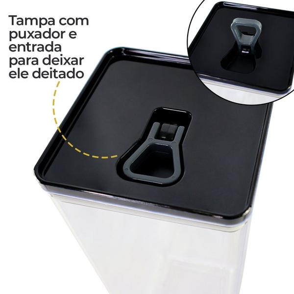 Kit Organizador Hermético Dubai Preto 5 Litros - Unitermi Imagem de Kit Organizador Hermético Dubai Preto 5 Litros
