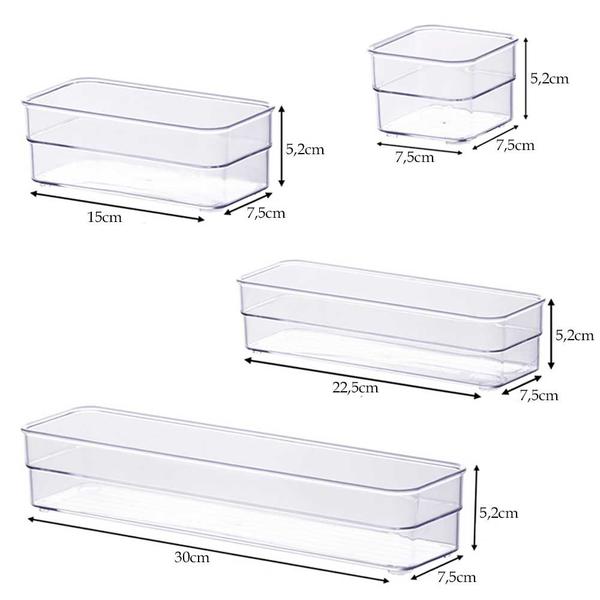 Imagem de Kit organizador modular gaveta cozinha armário guarda roupa acessório maquiagem talher Paramount