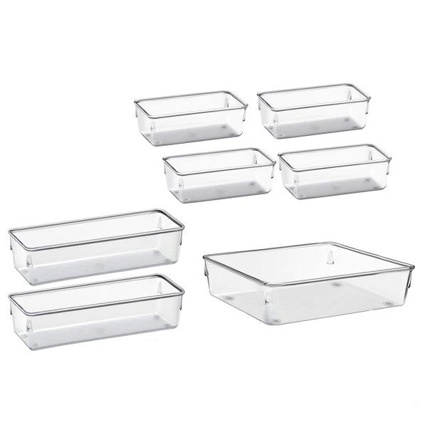 Imagem de Kit Organizador Multiuso Mesa Acrílico Transparente Gaveta