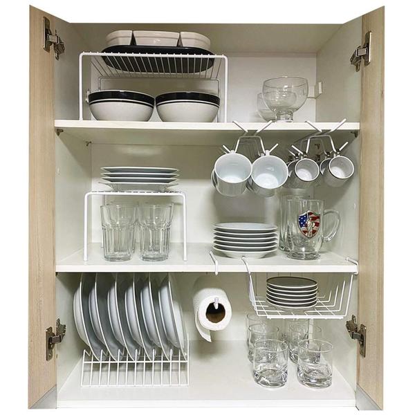 Kit Organizador para Cozinha Armário Prateleira Aramado Armazenamento Xícaras Porta Pratos... Kit Organizador para Cozinha Armário Prateleira Aramado Armazenamento Xícaras Porta Pratos...
