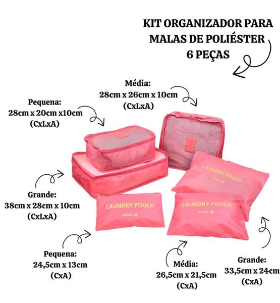 Imagem de Kit organizador para malas de poliéster 6 peças